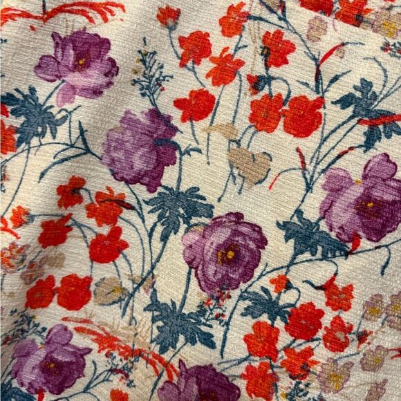 Ann Taylor Floral Multicolor Red Purple Blue Spring Dress - Picture 5 of 8